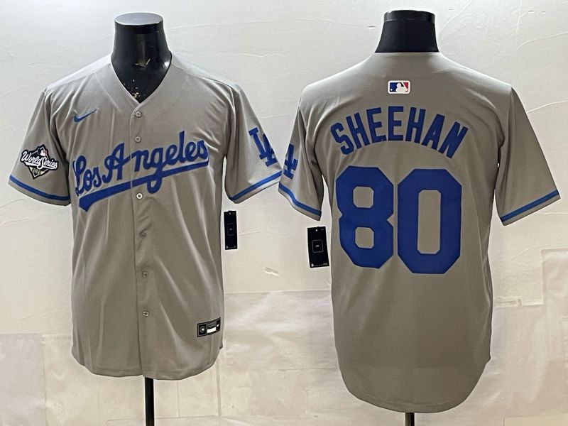 Men 2025 Los Angeles Dodgers #80 Sheehan Grey Game Nike MLB Jersey style 002